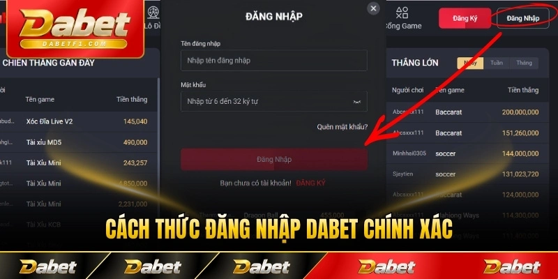 Cách thức đăng nhập Dabet chính xác cho người mới